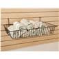Wire slatwall basket stocked with towels