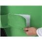 Portable chair mounted green screen with hook & loop closure attachments