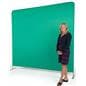 Chroma key fabric backdrop with model