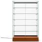 Glass curio display case with frameless design