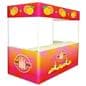 Portable exhibit booth with 8 foot wide construction