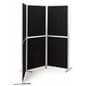Folding portable backdrop panels with hook-and-loop receptive fabric