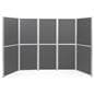 Clip and pole folding display system with gray panels 