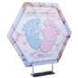 Hexagonal fabric pop up display with dye-sub printed graphics 