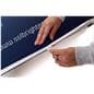 Personalized slip top banner stand with zipper closure 
