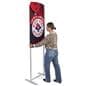 24 inch x 78.75 inch banner stand sanitizer dispenser frame with easy to apply custom graphics