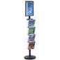 11” x 17” Sign Post with 4 Clear Literature Pockets, Black