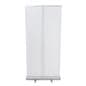 Budget narrow base retractable banner stand with aluminum frame