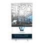 Budget narrow base retractable banner stand with dye sublimation printing 