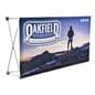 Quick fabric tabletop display hardware with hook and loop attachment system 
