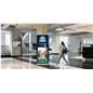 Edge retractable banner stand with rectangular base