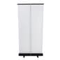 Budget narrow base retractable banner stand with vinyl construction 