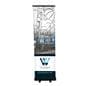 Budget narrow base retractable banner stand with full color graphics