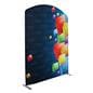 Curved top modular tension fabric banner with single sided graphics