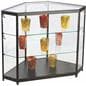 LED Glass Counter Corner, Hinged Door