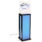 Acrylic display pedestal with LED lights and recycled acrylic top
