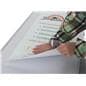 Custom graphic label for traveling case can be applied within seconds 