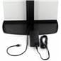 Promotional tablet selfie booth with cable organization compartment