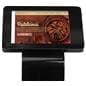 Locking floor stand iPad kiosk with rounded corner enclosure 