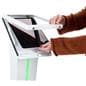 Edge-lit iPad kiosk with swing open loading 
