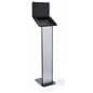 Black and silver customizable tablet info kiosk for 12.9" devices