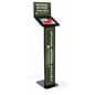 Black and silver customizable tablet info kiosk
