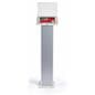 Elegant modern silver and white iPad panel kiosk