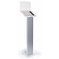 Elegant silver and white iPad panel kiosk