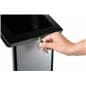 Lockable black and silver brandable tablet kiosk