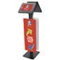 Convertible printed double tablet kiosk with 360 degree display rotation