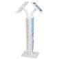 Adjustable branded dual tablet floor stand with matching steel brackets