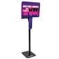 Height adjustable iPad display with graphics and built-in cable management 