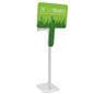 Interactive iPad station with custom graphics has a sturdy aluminum base