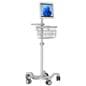 Mobile tablet cart for Surface Pro with clean white aluminum construction