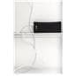 White iPad floor stand kiosk with interior shelf for power bank or power strip