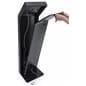 Tablet floor stand with locking back panel for access to device tray