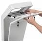 Floor stand for tablet with rear access to secure enclosure