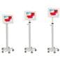 Tablet mount medical rolling cart with a height adjustable pole 