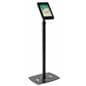 Height adjusting iPad Pro freestanding floor kiosk with tablet enclosure