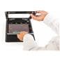 iPad POS kiosk with padding in enclosure for tablet upkeep 