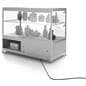 Display counter with locking storage