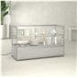 Display case with cabinet in retail environment 