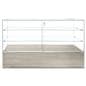 Glass display counter with sliding doors