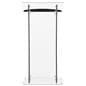 Collapsible acrylic podium with black book stop