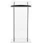 Collapsible acrylic podium with integrated book stop