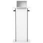 Collapsible acrylic podium with frosted privacy panel