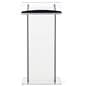 Collapsible acrylic podium with black book stop
