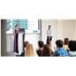 Collapsible acrylic podium in student lecture hall