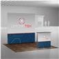 Trade show booth flooring being utilized in a trade show space