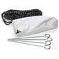 Outdoor event display stake kit with round top eye steel pegs